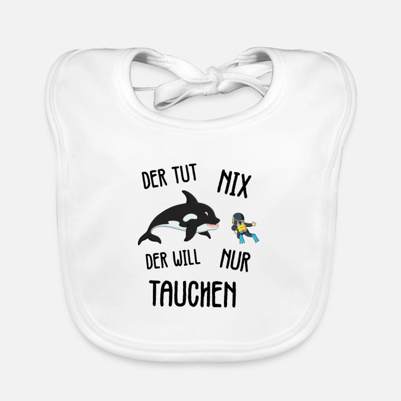 Diver Diving Design Organic Baby Bibs