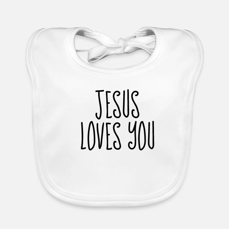 Jésus vous aime - Citations chrétiennes Bavoir bio Bébé
