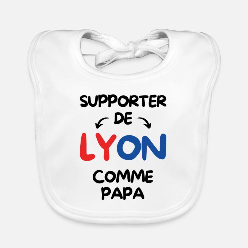 Supporter de Lyon comme papa Bavoir bio Bébé