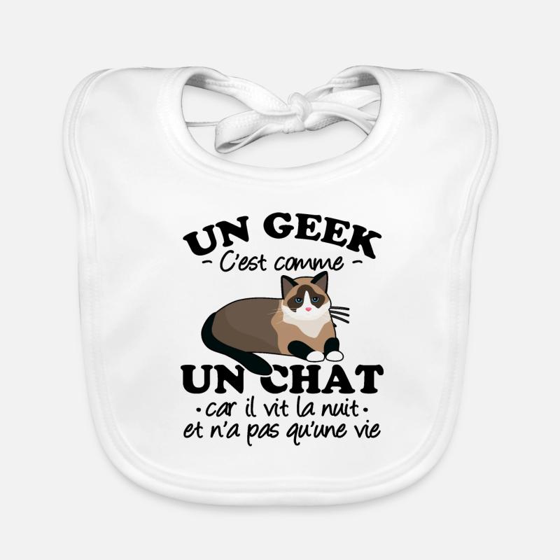 Geek et chat Bavoir bio Bébé