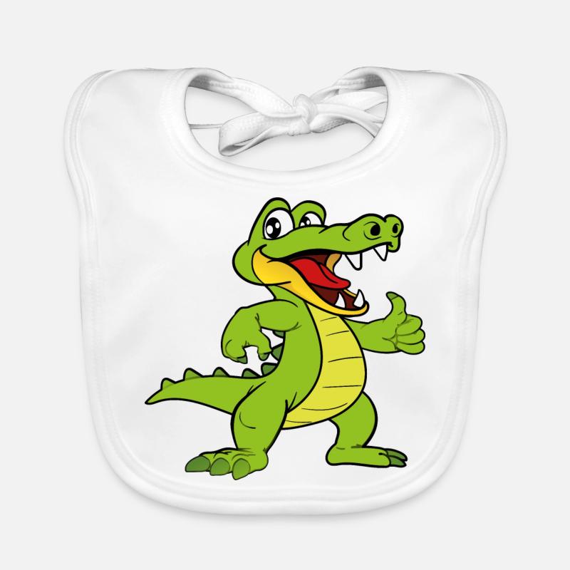 Funny Cute Cool Alligator Crocodile Organic Baby Bibs