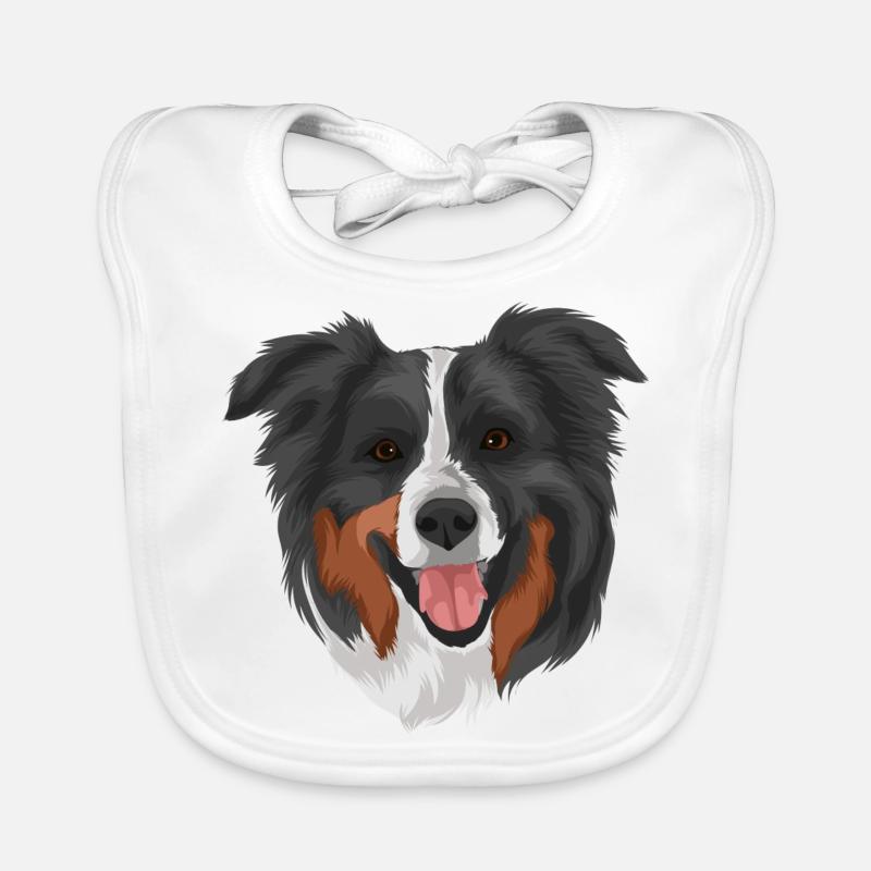 Australian Shepherd 2 head Organic Baby Bibs