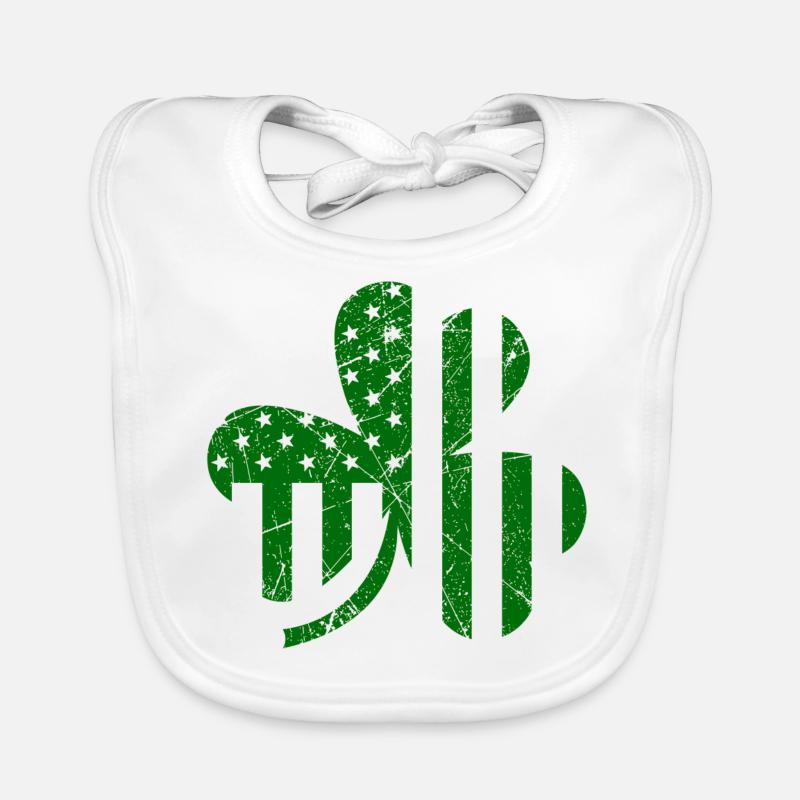 American Flag Clover Organic Baby Bibs