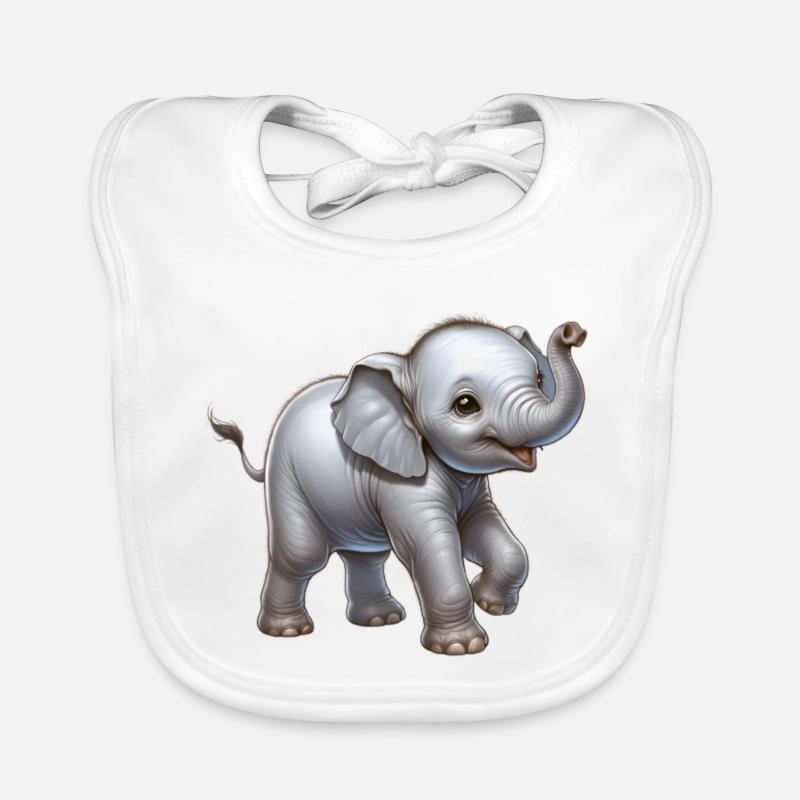 Conception d’éléphant mignon (bébé éléphant) Bavoir bio Bébé