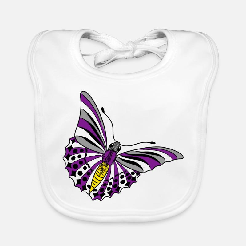 butterfly asexual non binary labrys lesbian Organic Baby Bibs