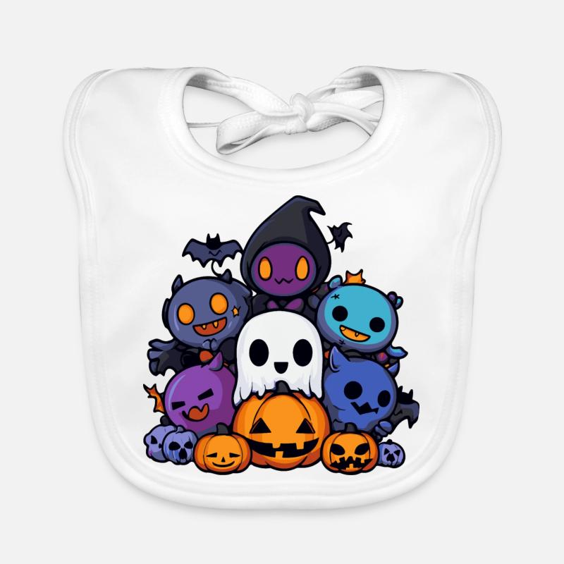 Halloween Party Figures Comic Organic Baby Bibs