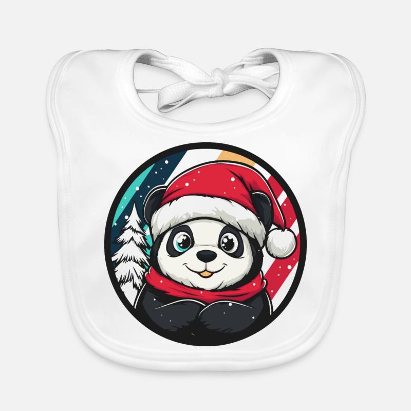 Panda Christmas Animal Organic Baby Bibs