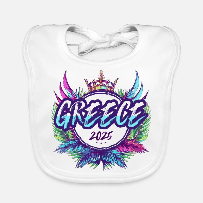 Grèce 2025 Coloré Bavoir bio Bébé