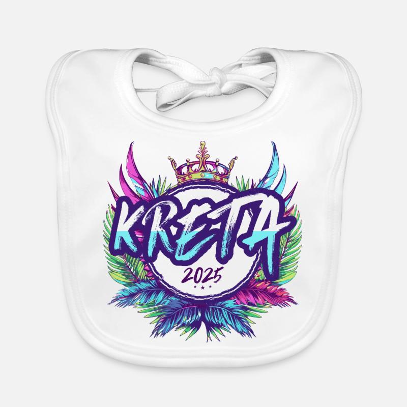 Kreta 2025 Bunt Baby Bio-Lätzchen