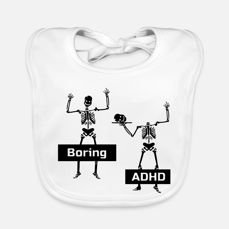 Boring vs ADHD ADHS Spruch Geschenk Baby Bio-Lätzchen