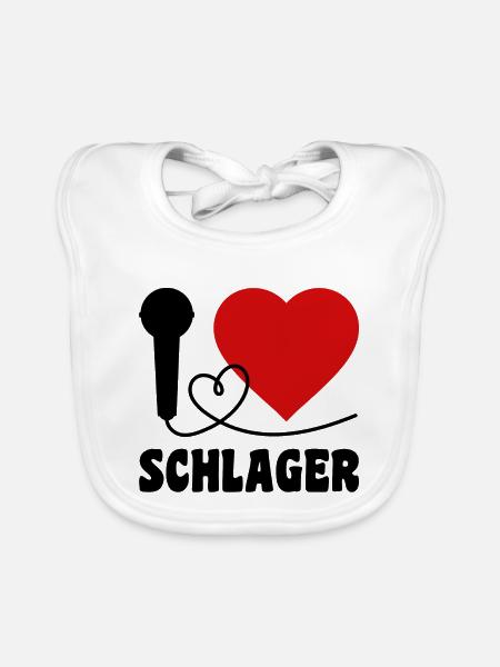 I Love Schlager - Baby Bio-Lätzchen - Weiß