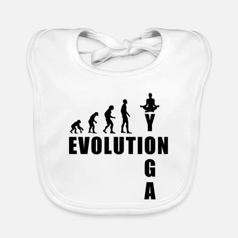 Cadeau de méditation EVOLUTION Yoga - Bavoir bio Bébé - blanc