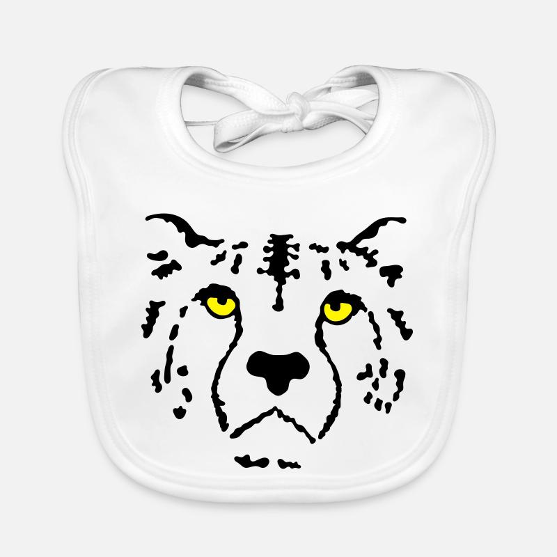 guépard - Bavoir bio Bébé - blanc