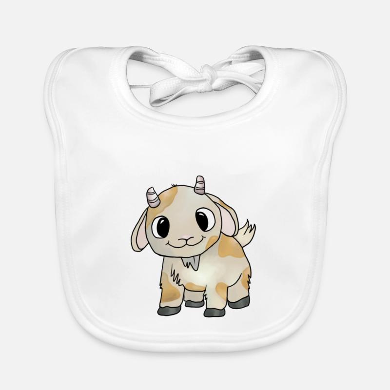 petite chèvre - Bavoir bio Bébé - blanc