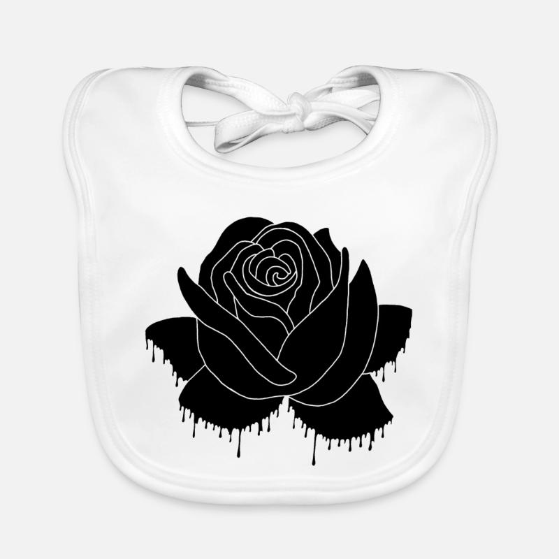Graffiti einer schwarzen Rose Baby Bio-Lätzchen