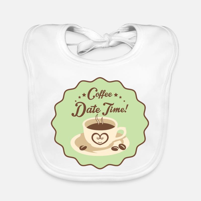 Coffe Date Time Organic Baby Bibs