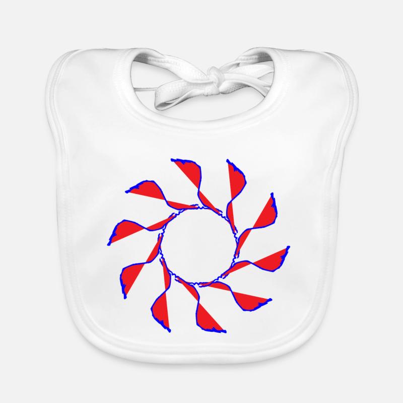 Pinwheel, Flower, Random Pattern Gyroscopic Organic Baby Bibs