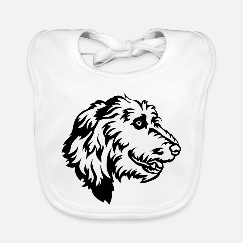 Irish Wolfhound Kopf Baby Bio-Lätzchen