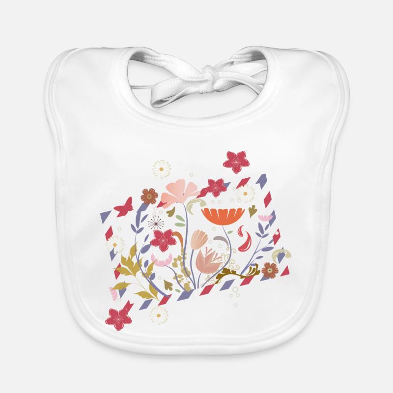 floral airmail frame with beautiful flowers Organic Baby Bibs