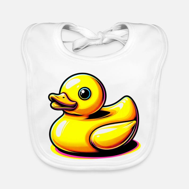 Caneton Canard Canard - Bavoir bio Bébé - blanc