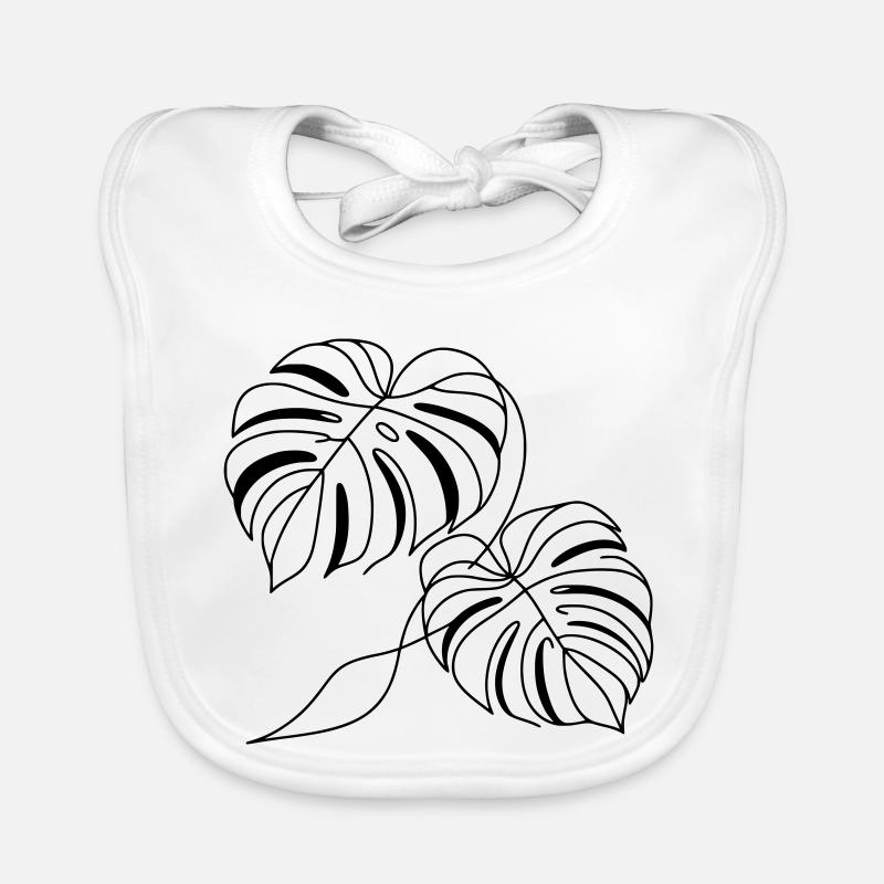Monstera - Bavoir bio Bébé - blanc