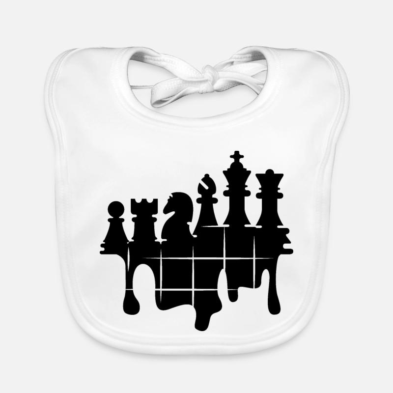 Chess Graffiti Chess Set Figures Knight rook Organic Baby Bibs