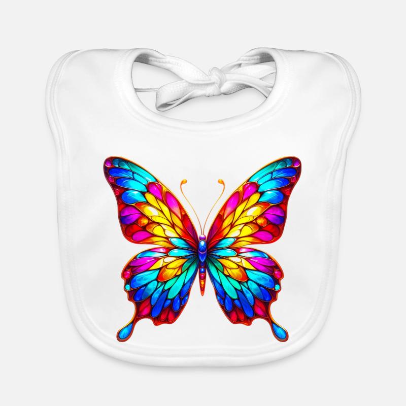 Schmetterling - Baby Bio-Lätzchen - Weiß