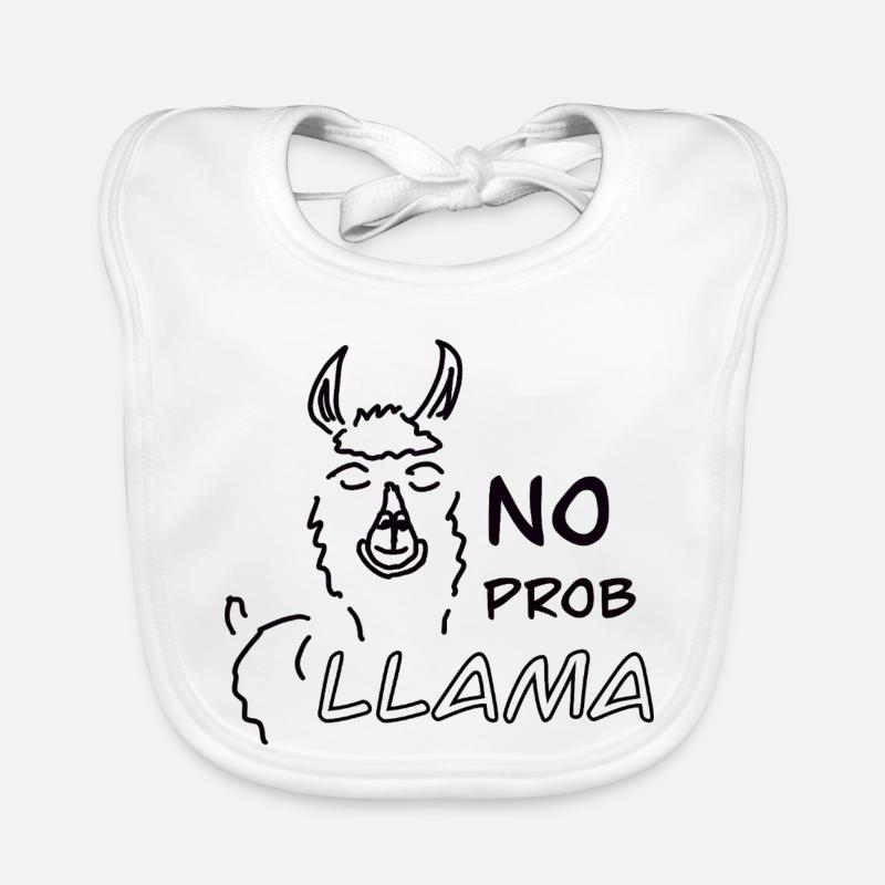 No Prob LLAMA - Baby Bio-Lätzchen - Weiß