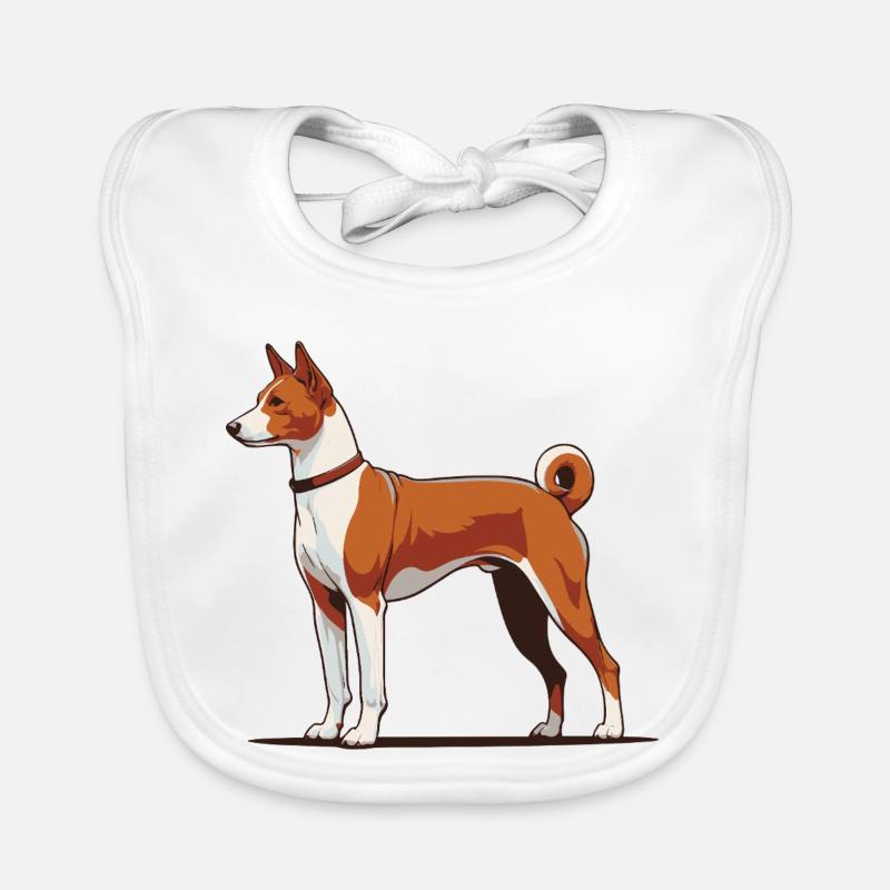 Basenji - Baby Bio-Lätzchen - Weiß