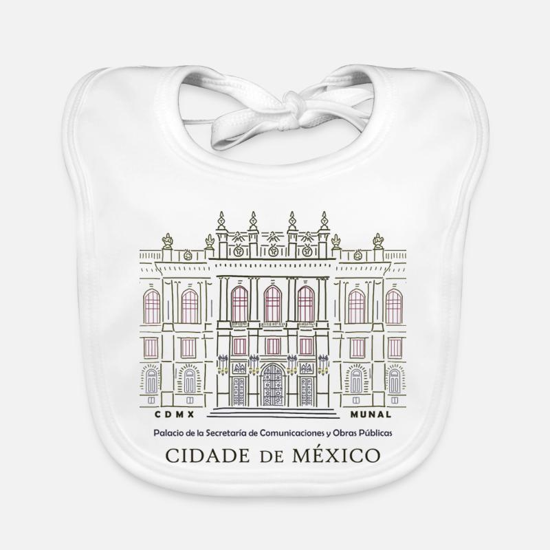 Mexico, Musée d’art, Dessin à la main Bavoir bio Bébé