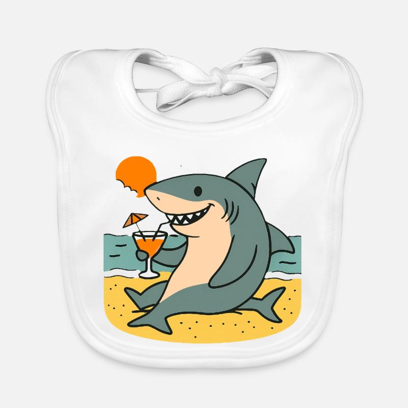 Requin de sable avec boisson de plage Bavoir bio Bébé