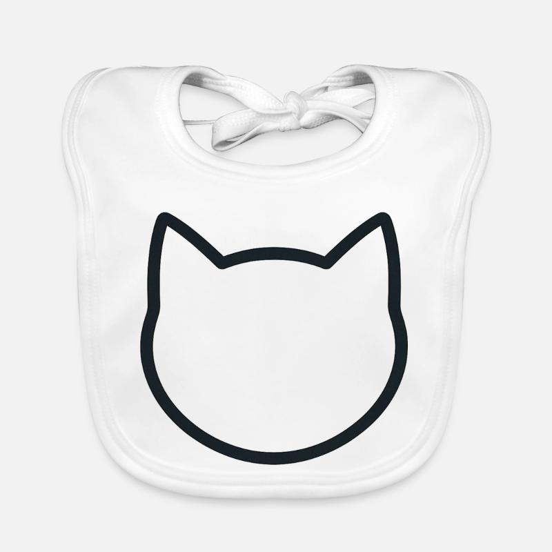 Silhouette de chat minimaliste Graphique Bavoir bio Bébé