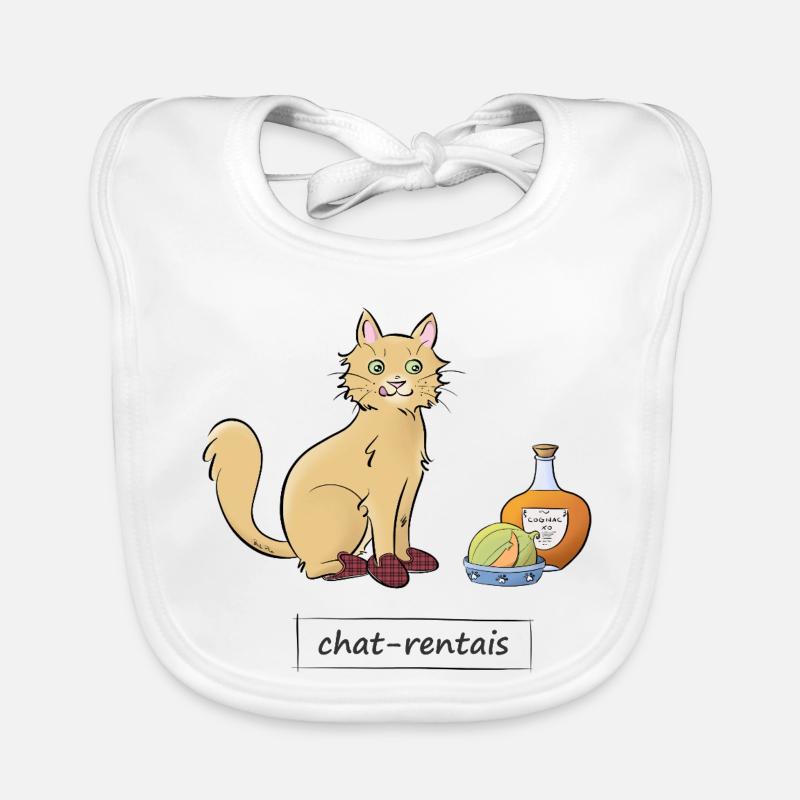 Chat-rentais - Bavoir bio Bébé - blanc