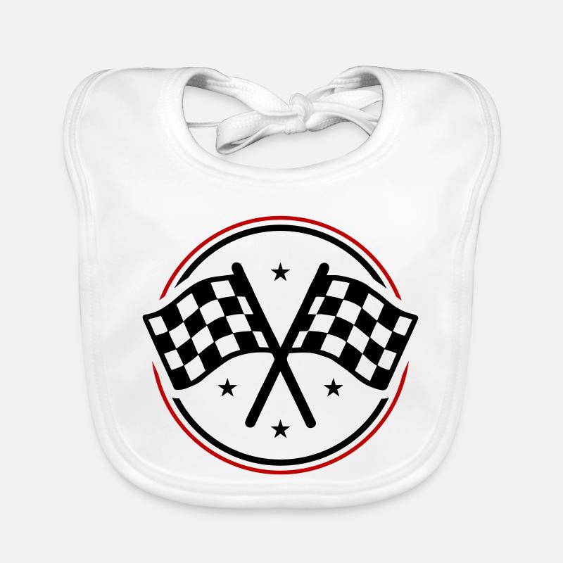 Drapeau de course à damier Bavoir bio Bébé