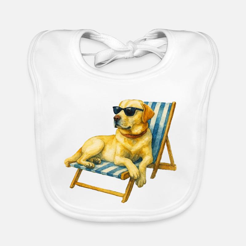 Labrador Dog Summer Chill Gift Idea Organic Baby Bibs