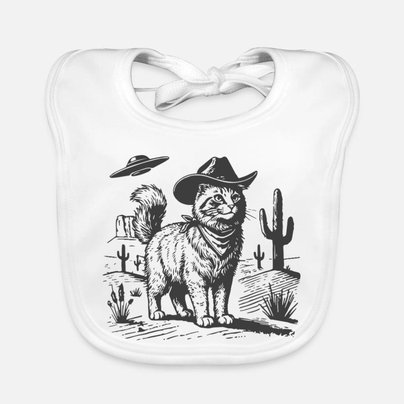 Chat du désert avec chapeau de cow-boy Bavoir bio Bébé