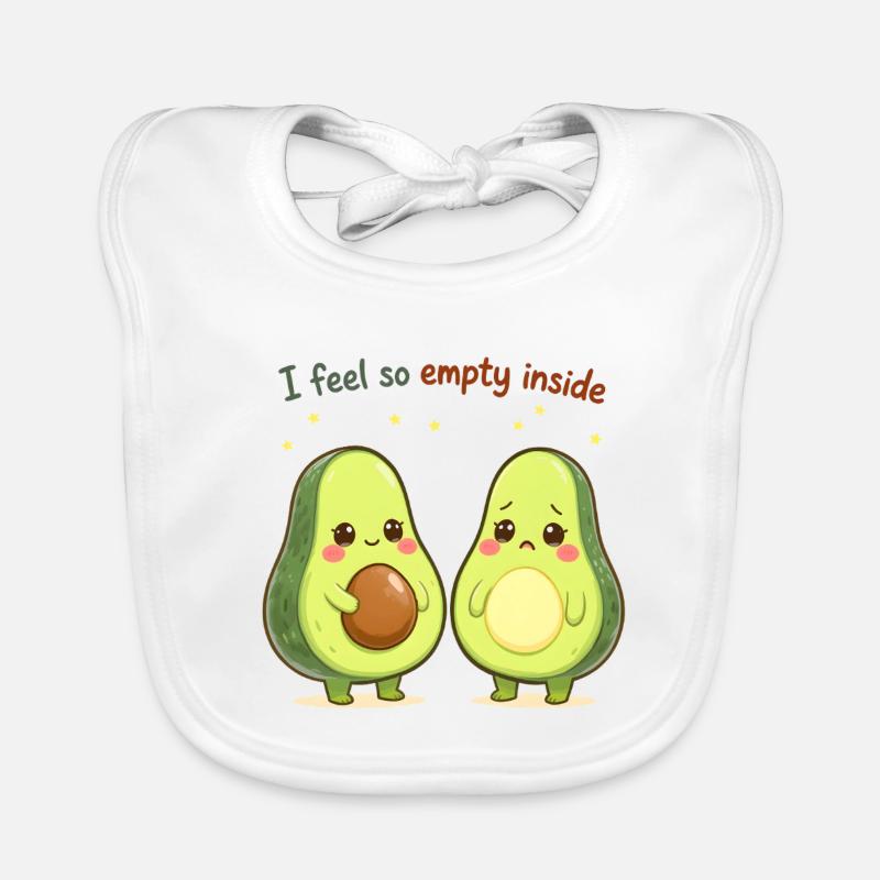 Sweet Avocado Design "I Feel So Empty Inside" Organic Baby Bibs