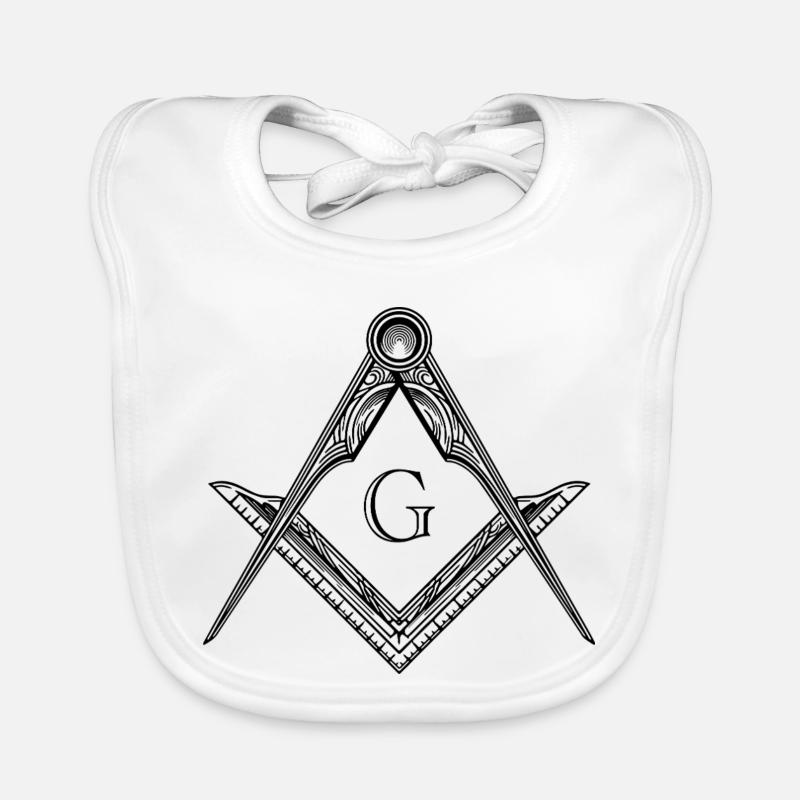 Masonic Symbol Angle & Compass Freemasonry Organic Baby Bibs