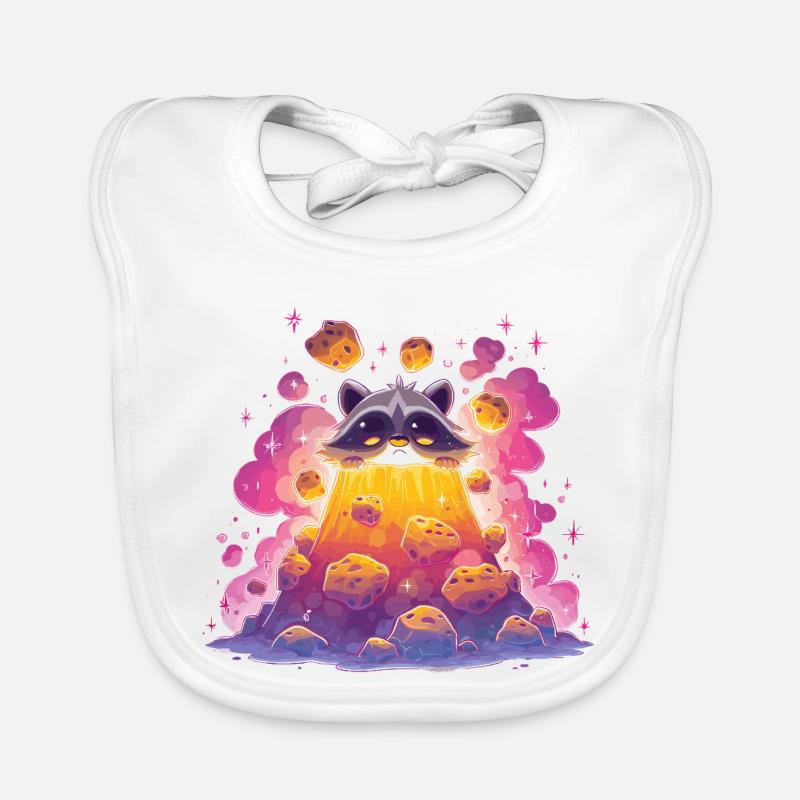 Raccoon Volcanic Lava Organic Baby Bibs