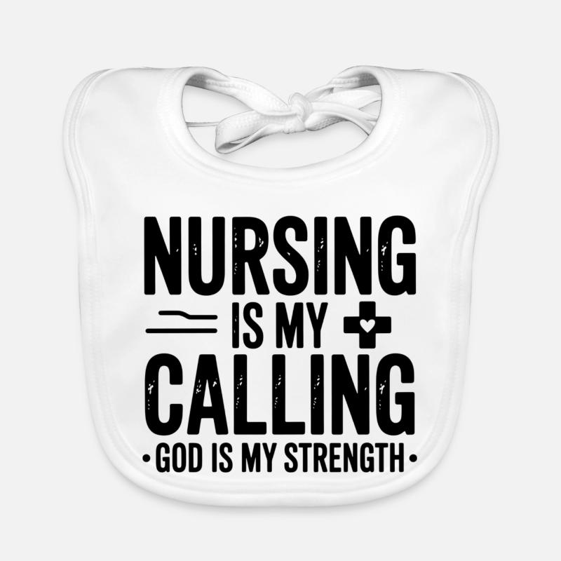 Pflege Nursing Is My Calling God Is My Strength Baby Bio-Lätzchen