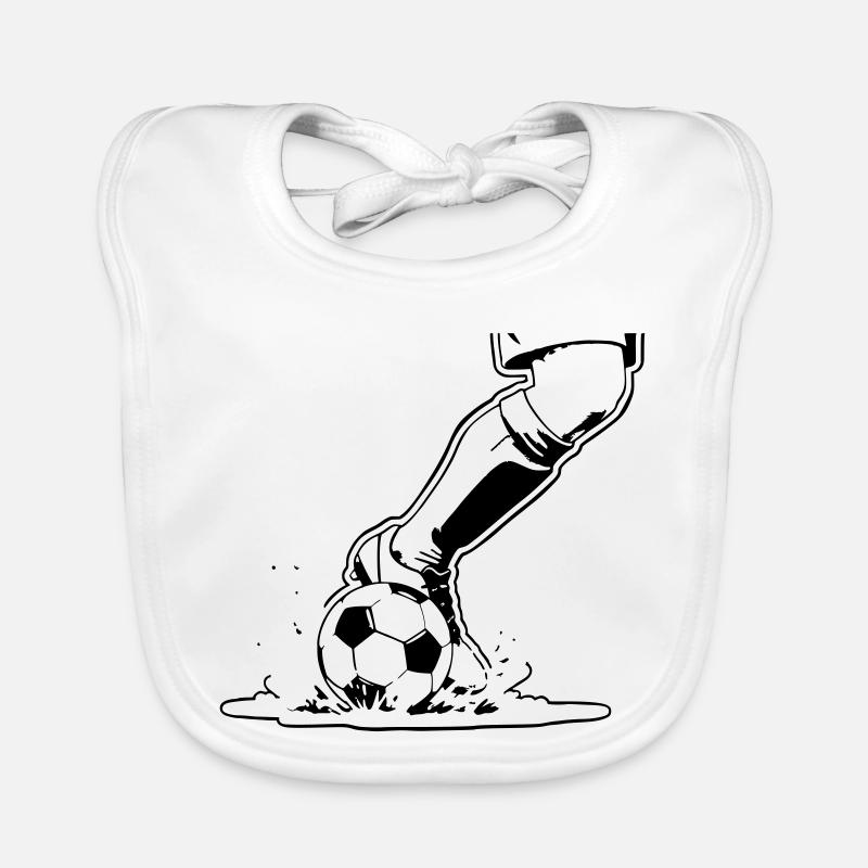 Soccer Shot Closeup Kick Vector Organic Baby Bibs
