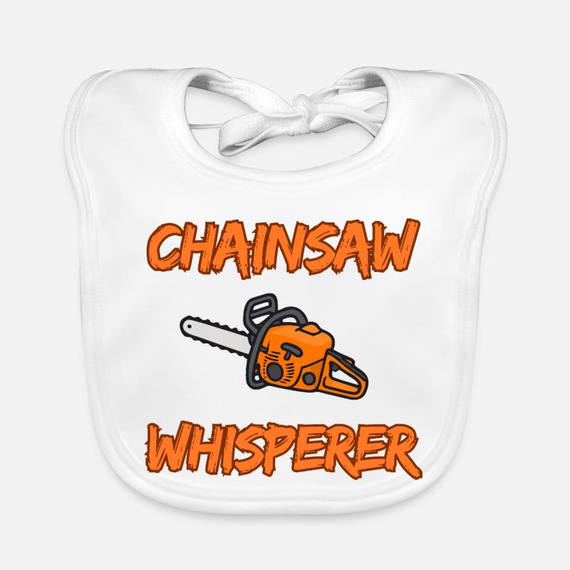 Whisperer à la tronçonneuse - Conception drôle de bûcheron Bavoir bio Bébé
