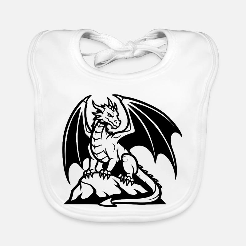 Drache Logo – Fantasy Krafttier Design Baby Bio-Lätzchen