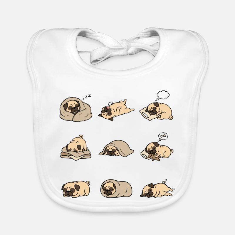 Sleeping Pug Nine Cute Pug Sleeping Poses Organic Baby Bibs