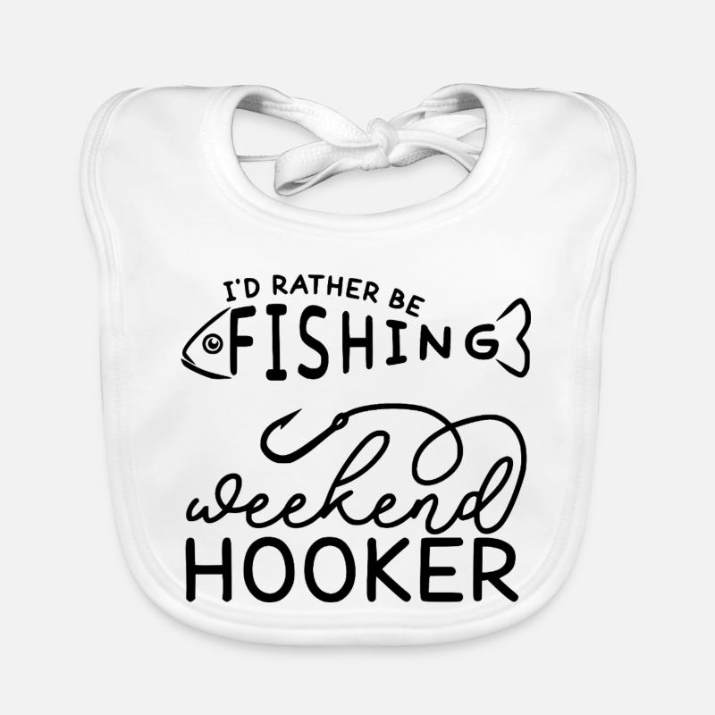 Je préfère pêcher le week-end Hoker Pêcher drôle Bavoir bio Bébé