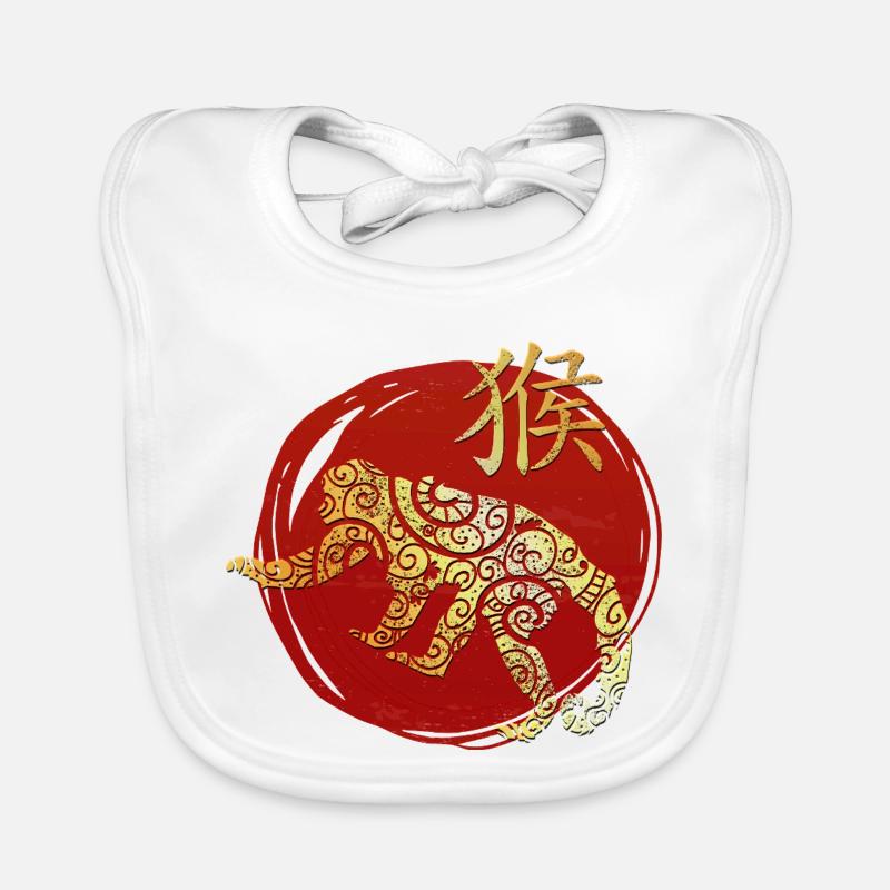Monkey Chinese Zodiac Horoscope Organic Baby Bibs