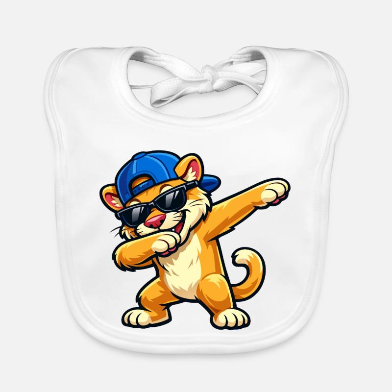 Dabbing Cougar Organic Baby Bibs