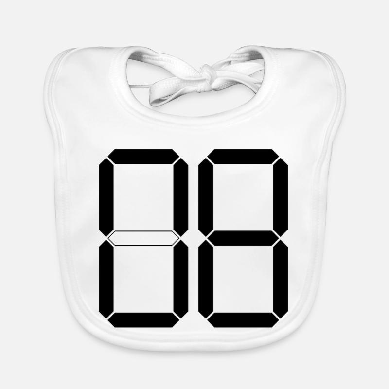 NUMBER 08 Zero Eight Birthday Gift Digital Organic Baby Bibs