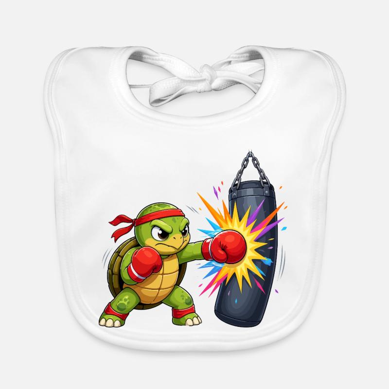 Boxing Turtle Boxing Training Organic Baby Bibs