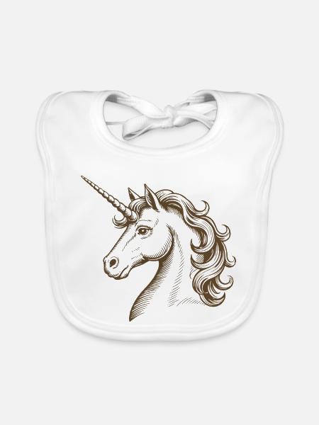 Mystic Unicorn - Baby Bio-Lätzchen - Weiß